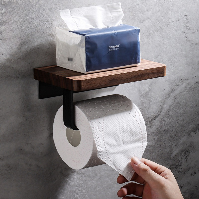 Home Bathroom Towel Dispenser - Suporte de papel toalha de madeira