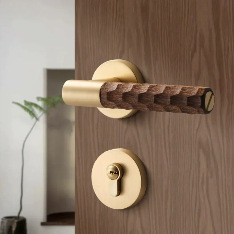 Home Hardware Bathroom Accessories - Maçaneta da porta de madeira zinco