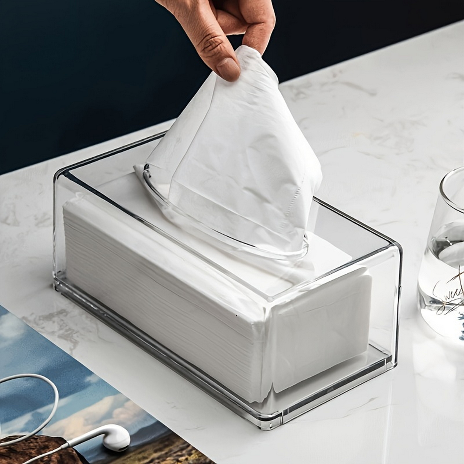 Home Bathroom Towel Dispenser - Organizador de Caixa de Lenços para
