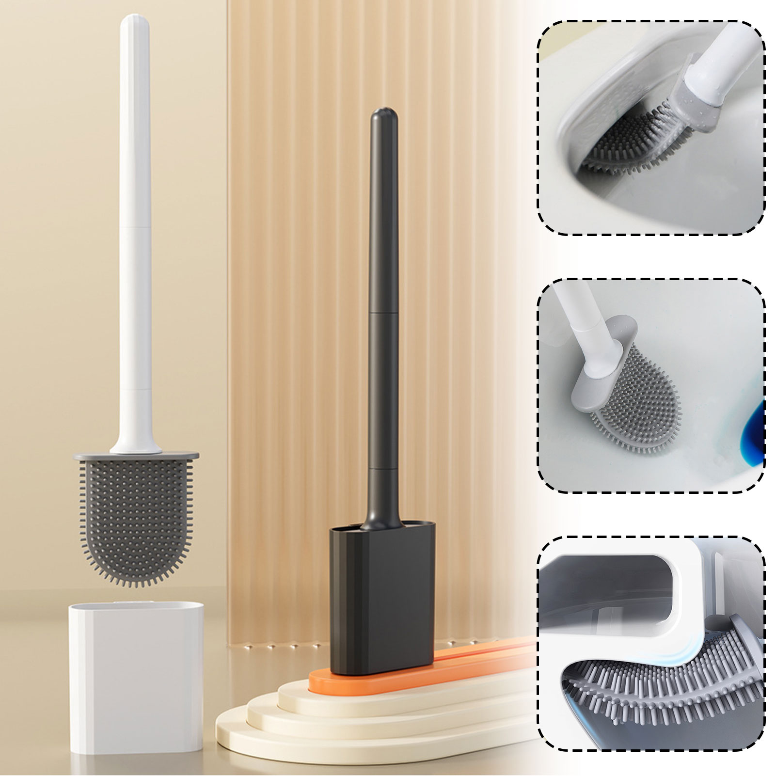Toilet Brush Holder - Escova de toalete de silicone com