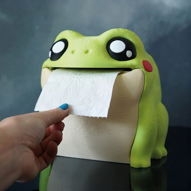 Home Bathroom Towel Dispenser - Engraçado sapo caixa de tecido portátil