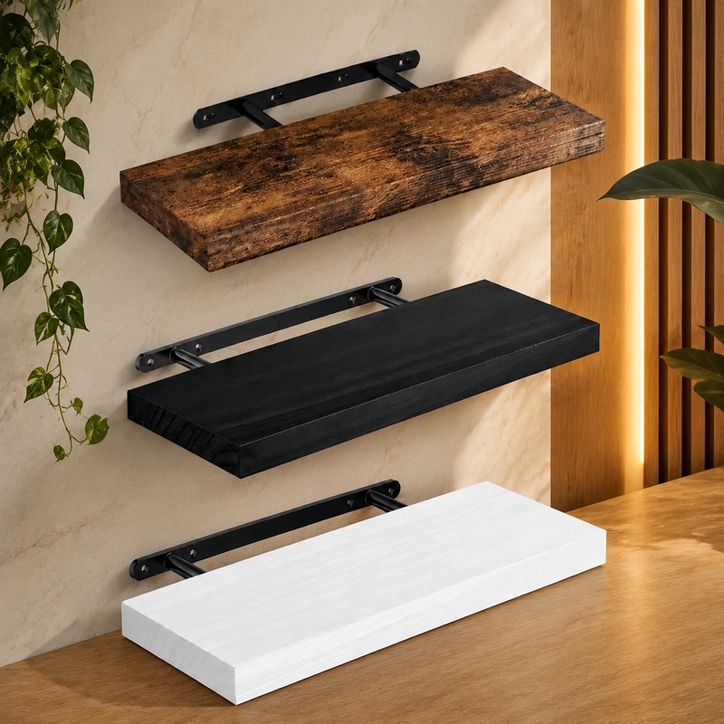 Home Bathroom Shelf - Prateleira Flutuante Durável com Suportes Ocultos