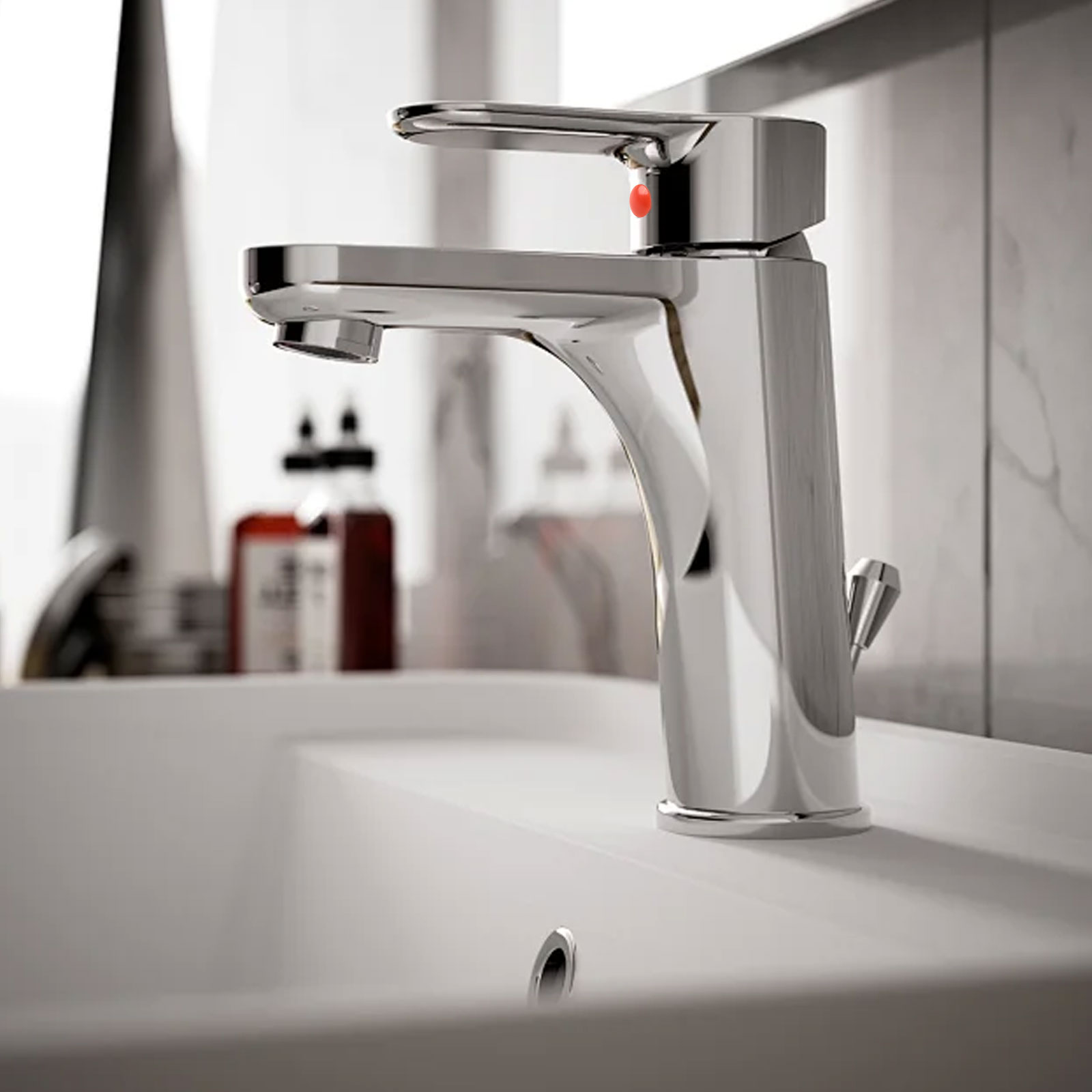 Home Bathroom Dimensions - Etiquetas de torneira azul vermelha, etiquetas
