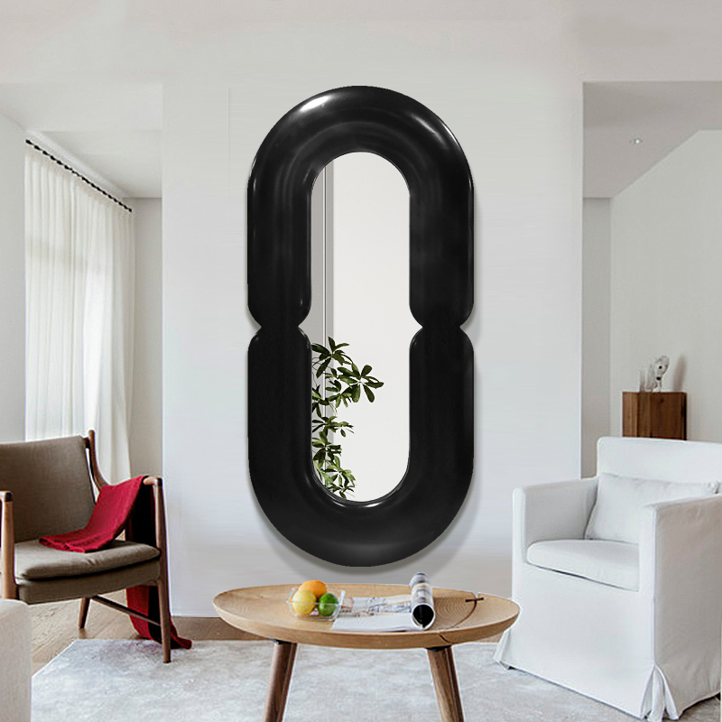 Home Goods Bathroom Mirrors - Espelho de Parede Oval Preto com