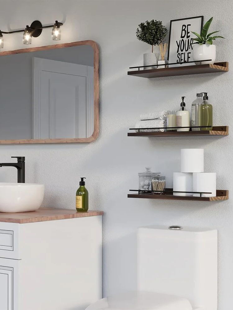 Rack de armazenamento de madei - Home Bathroom Shelf avaliação e preço