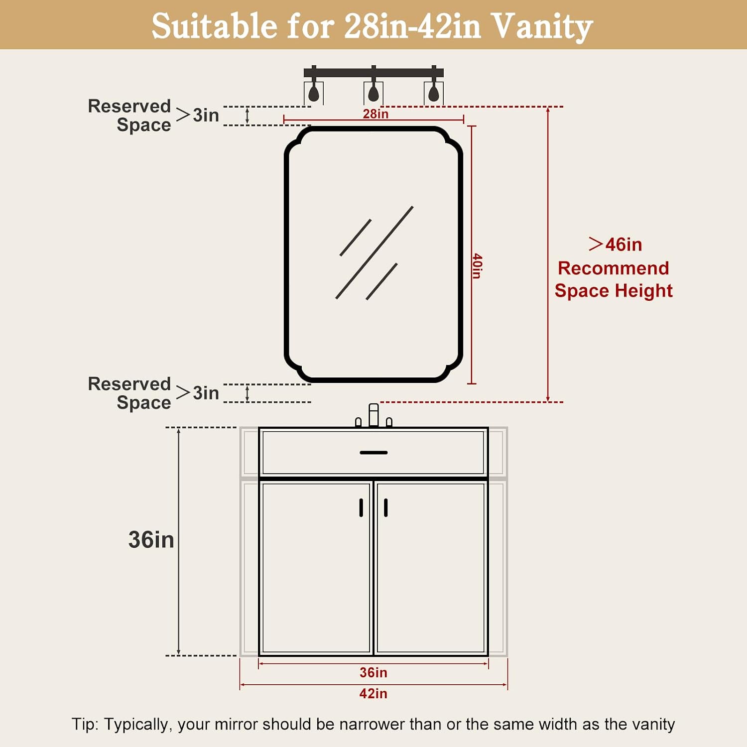 Espelho de Banheiro de Madeira - Home Living Bathroom Vanity avaliação e preço