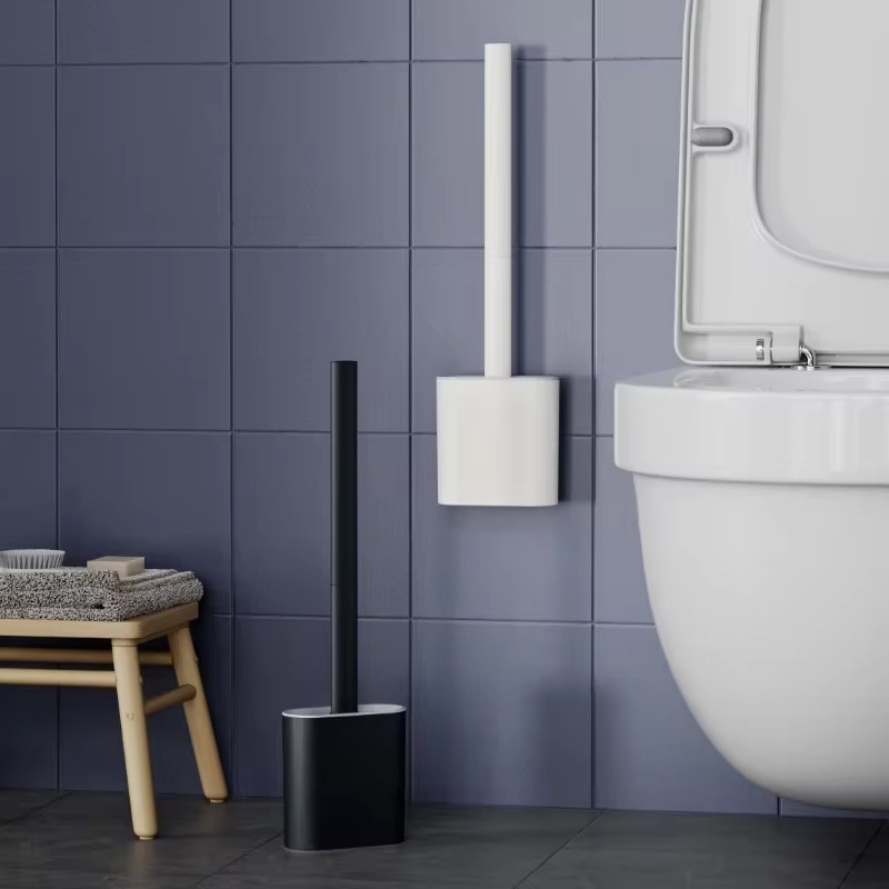 1pc preto fixado na parede esc - Toilet Brush Holder avaliação e preço